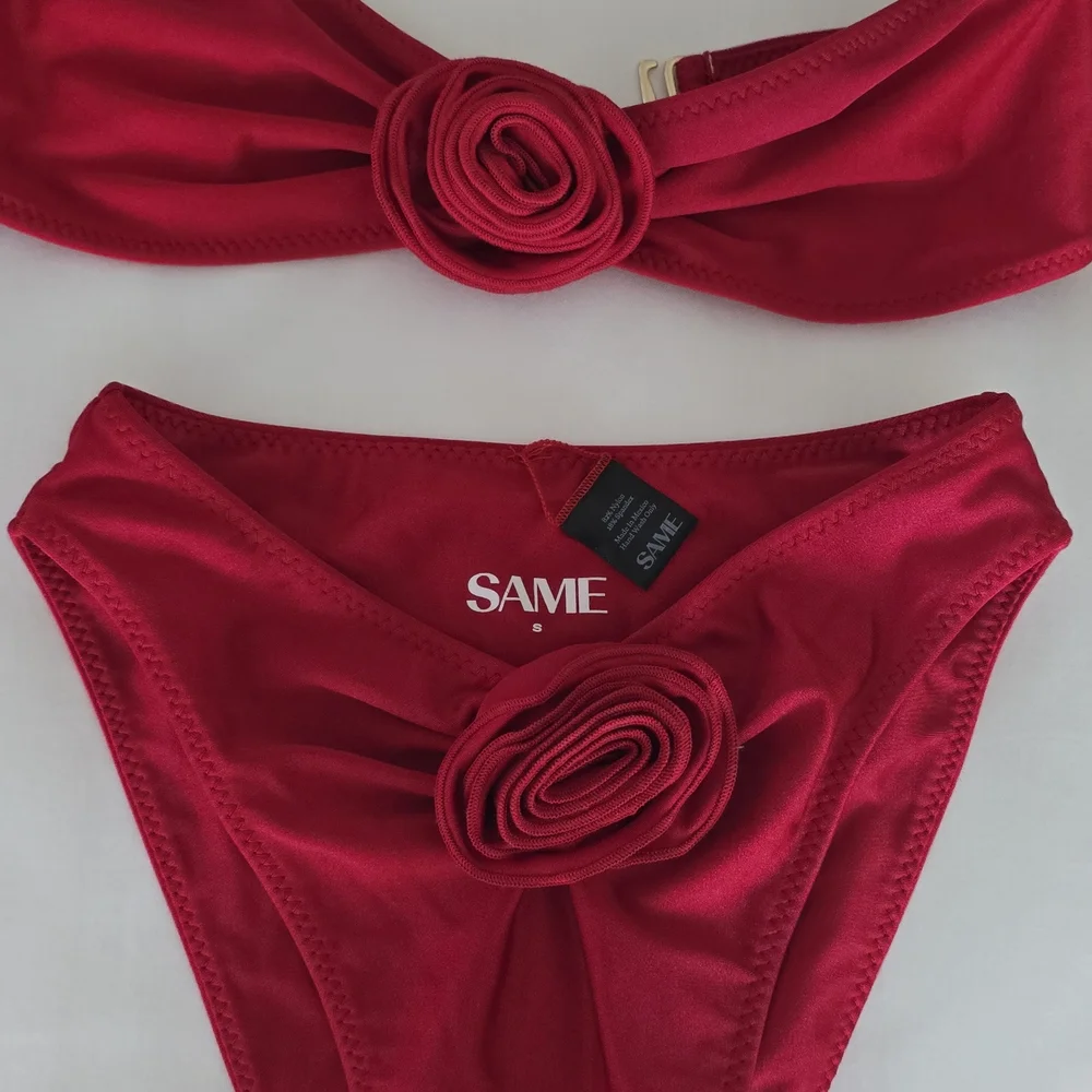 SAME LA Scarlet Bandeau Bikini with Rose Accent - Picture 8 of 10